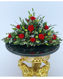 12th Scale Winter Red Carnation & Eucalyptus Arrangement (image for) 12th Scale Winter Red Carnation & Eucalyptus Arrangement